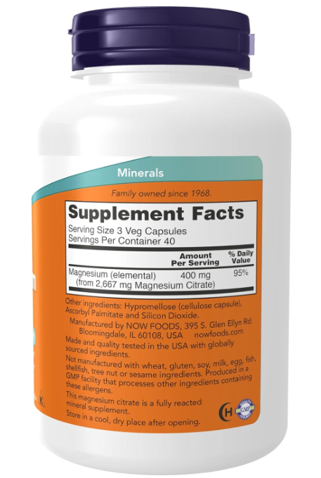 NOW Magnesium Citrate 120caps