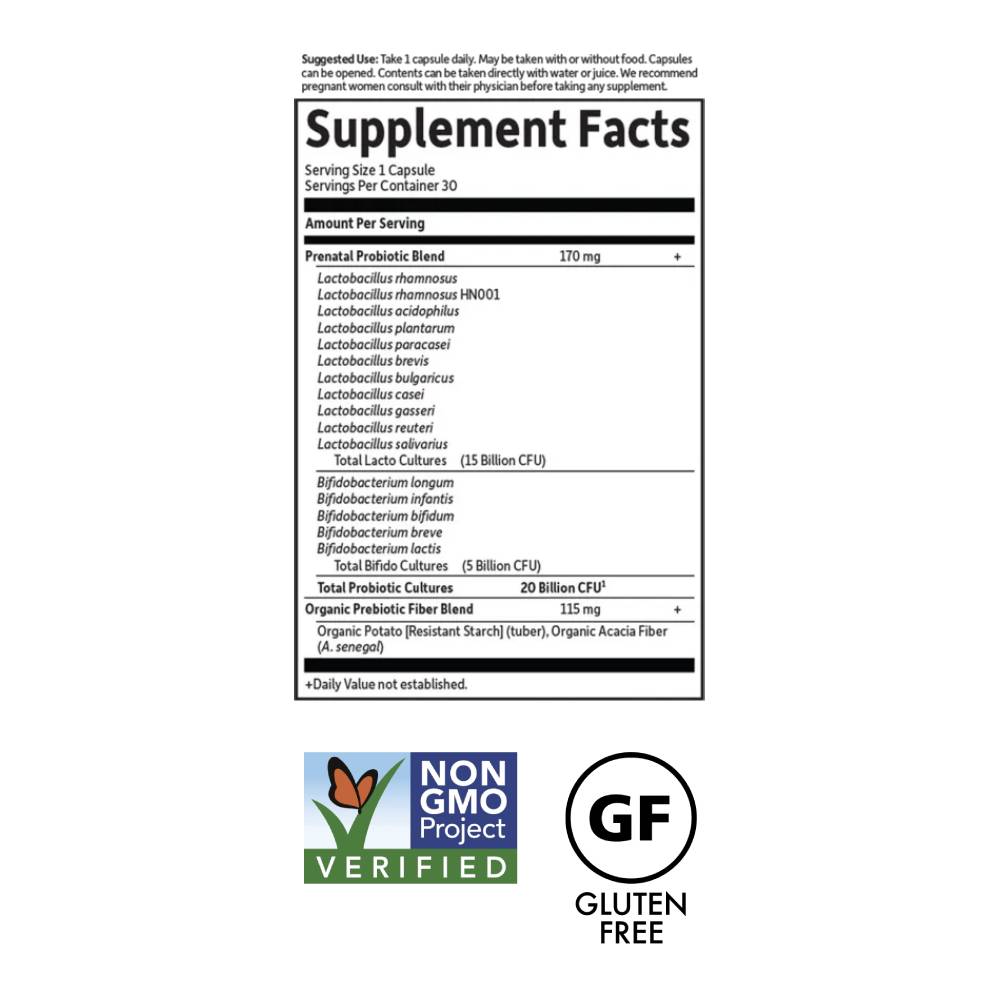 Garden of Life Dr. Formulated Probiotics Once Daily Prenatal Shelf-Stable Capsules x30