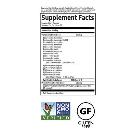 Garden of Life Dr. Formulated Probiotics Once Daily Prenatal Shelf-Stable Capsules x30