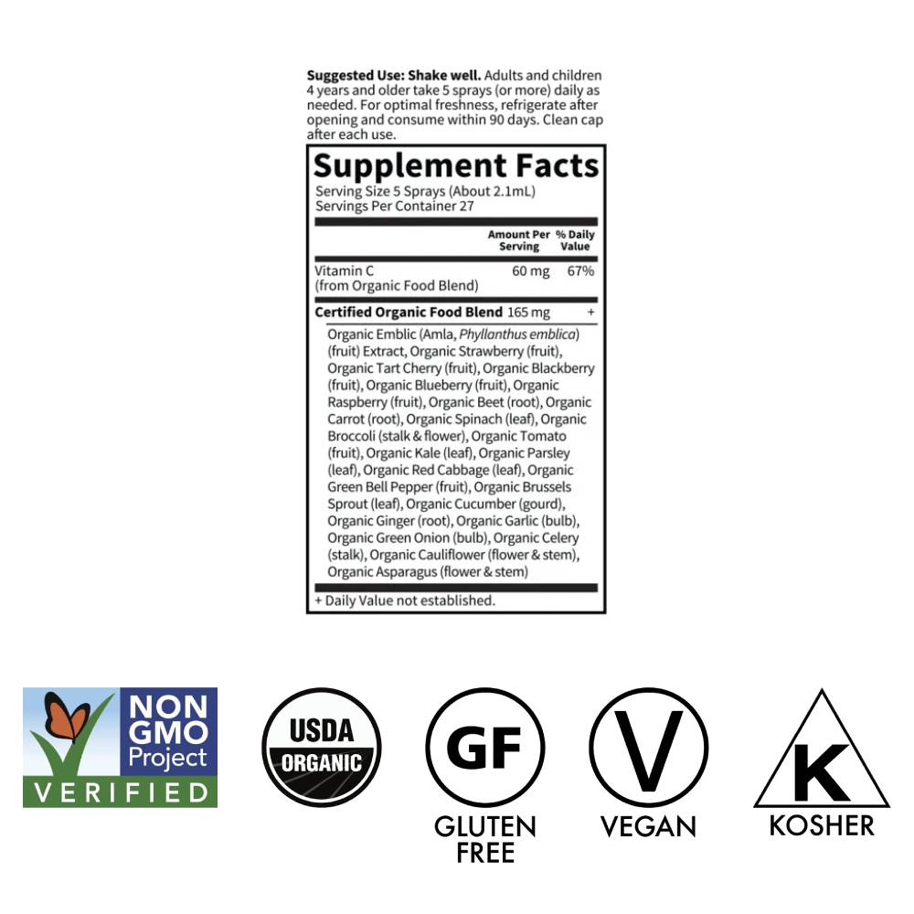 Garden of Life Vitamin Mykind Organics Vitamin C Organic Spray Cherry Tangerine 58ml
