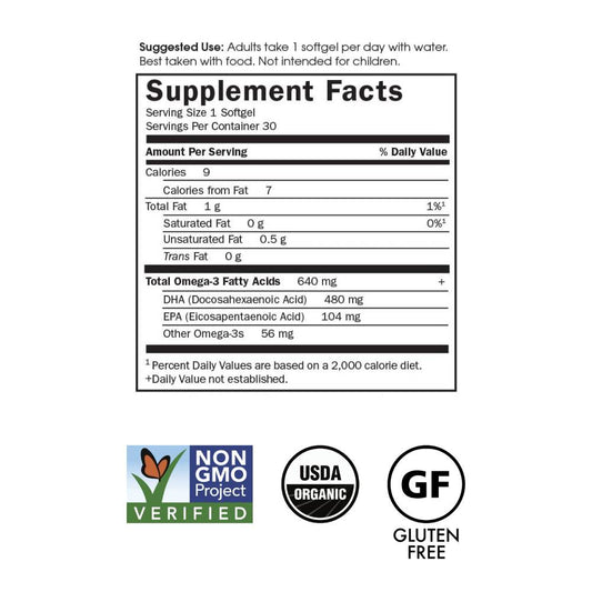 Garden of Life Natural Prenatal DHA Omega 3 Fish Oil Supplement Softgels