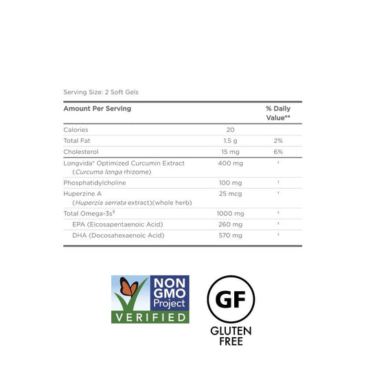 Nordic Naturals Ultimate Memory Support Omega Blend Fish Oil Supplement Softgels x60