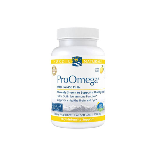 Nordic Naturals ProOmega Lemon Flavor Fish Oil Supplement Softgels x60
