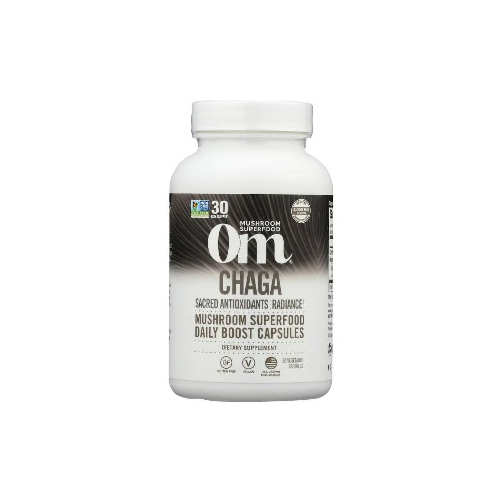 Om Mushrooms Chaga 2,000 mg Vegetable Capsules x90