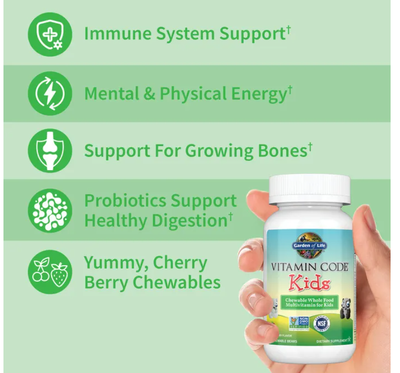 Vitamin Code Kids Cherry Berry Chewables 60ct