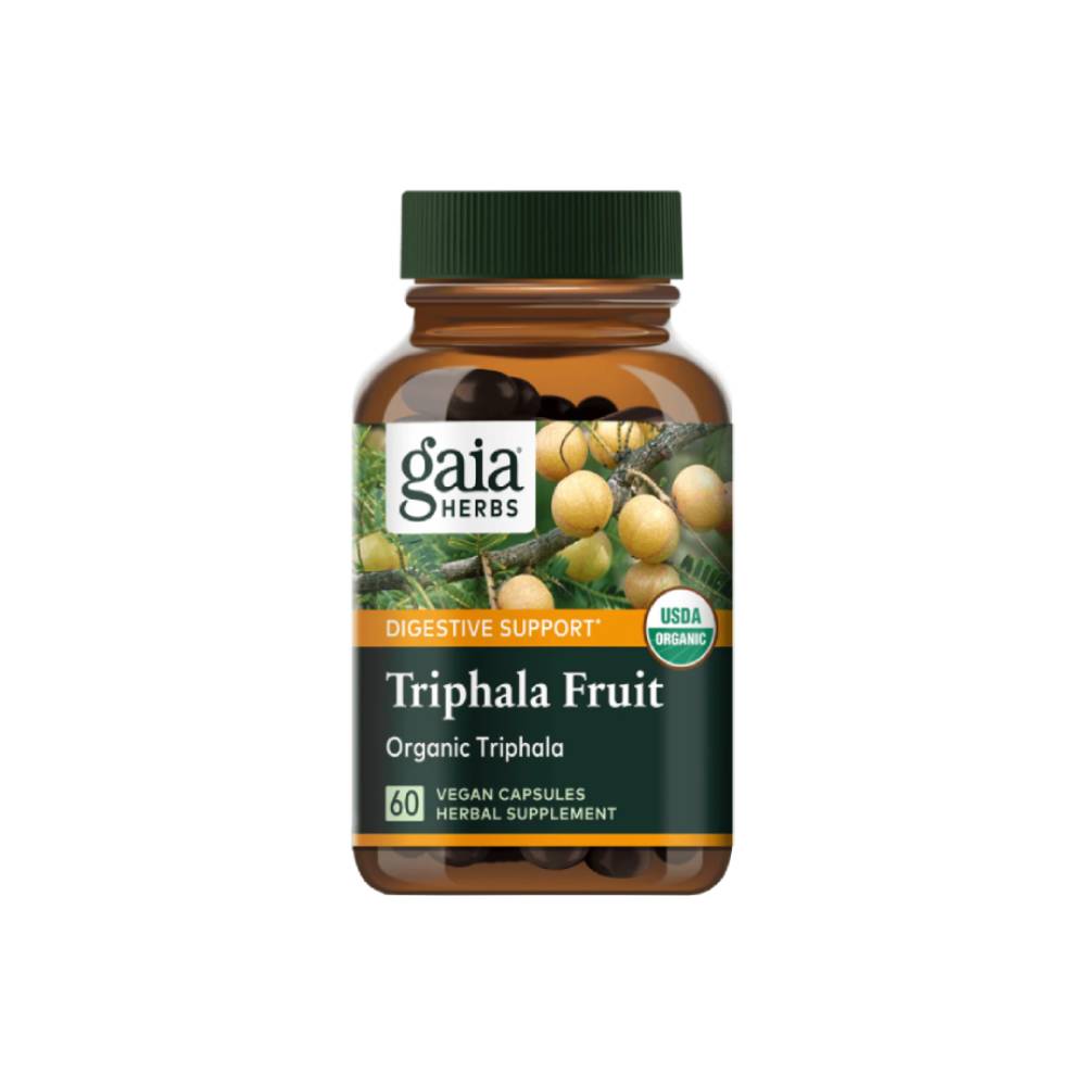 Gaia Organic Triphala Fruit Herbal Supplement Vegan Capsules x60