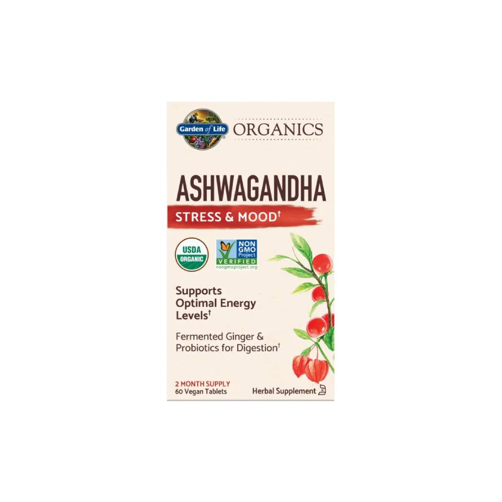 Garden of Life Mykind Organics Ashwagandha Stress & Mood Vegan Tablets x60