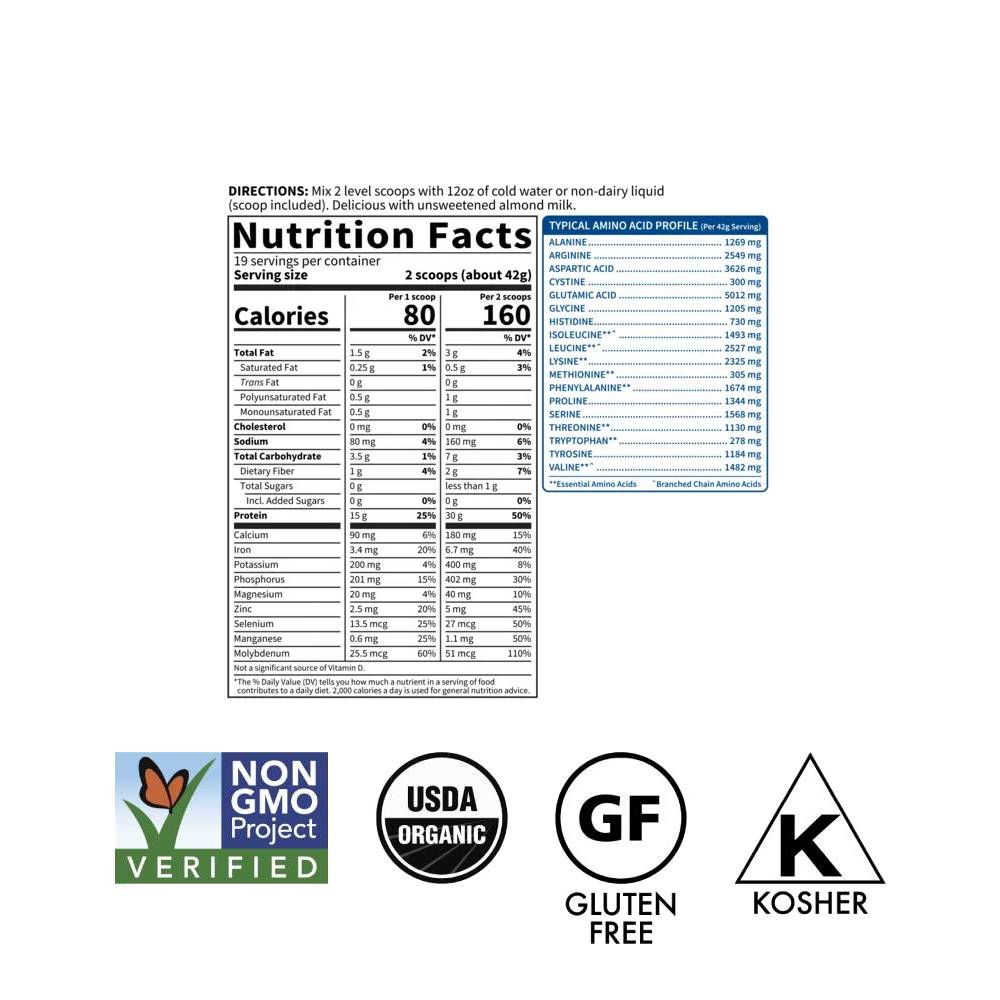 Garden of Life SPORT Organic Plant-Based Protein Vanilla Falvored Powder 806g