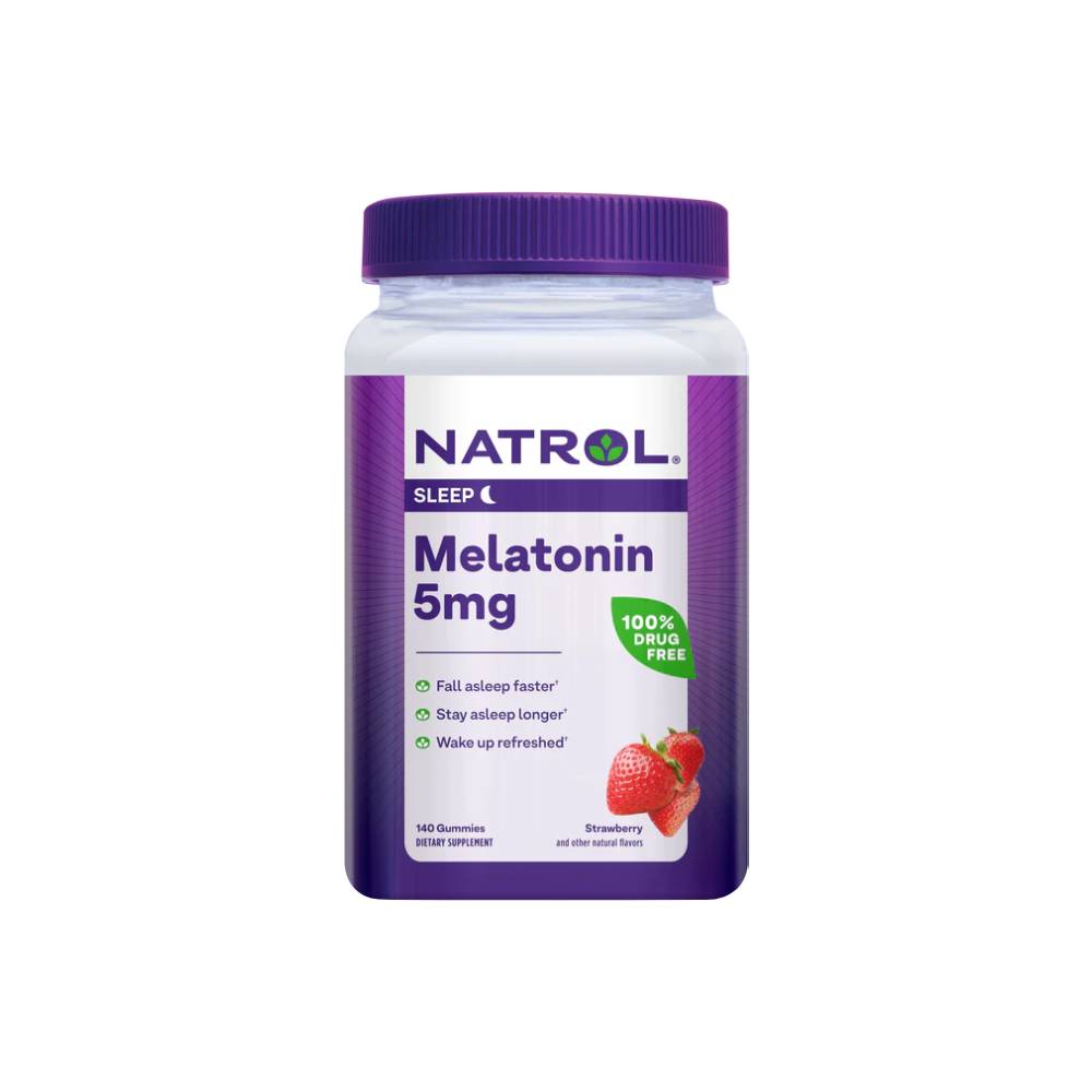 Natrol Melatonin 5mg Sleep Support Supplement Strawberry Flavor Gummies x140