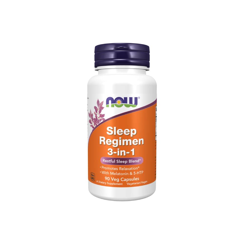 NOW Sleep Regimen 3-in-1 Supplement Veg Capsules x90