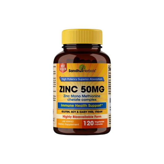 Sandhu herbals Zinc 50 mg Immune Health Support Zinc Supplement Capsules x120